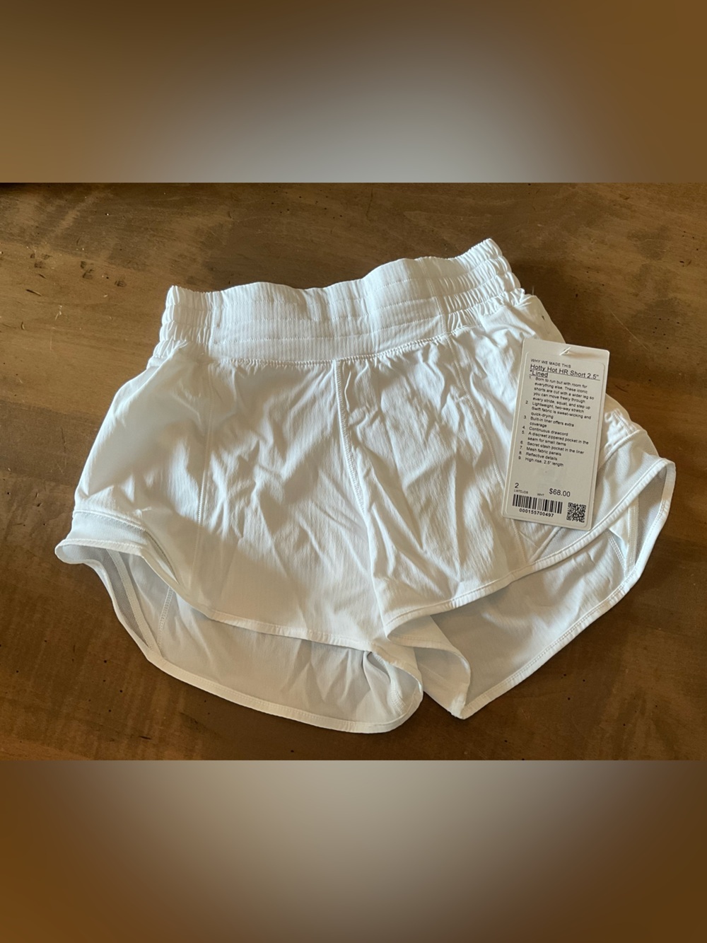 NWT lululemon athletica Women’s White Running Shorts Size 2